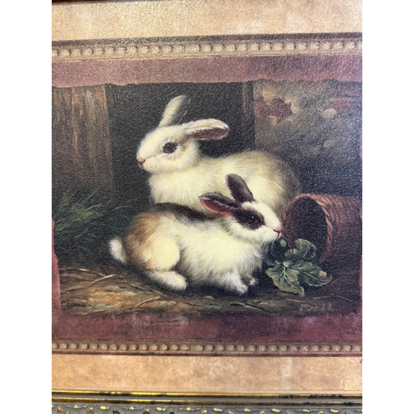 Framed Numbered Print of French Country Bunnies approx 16x14 inches - Picture 8 of 12